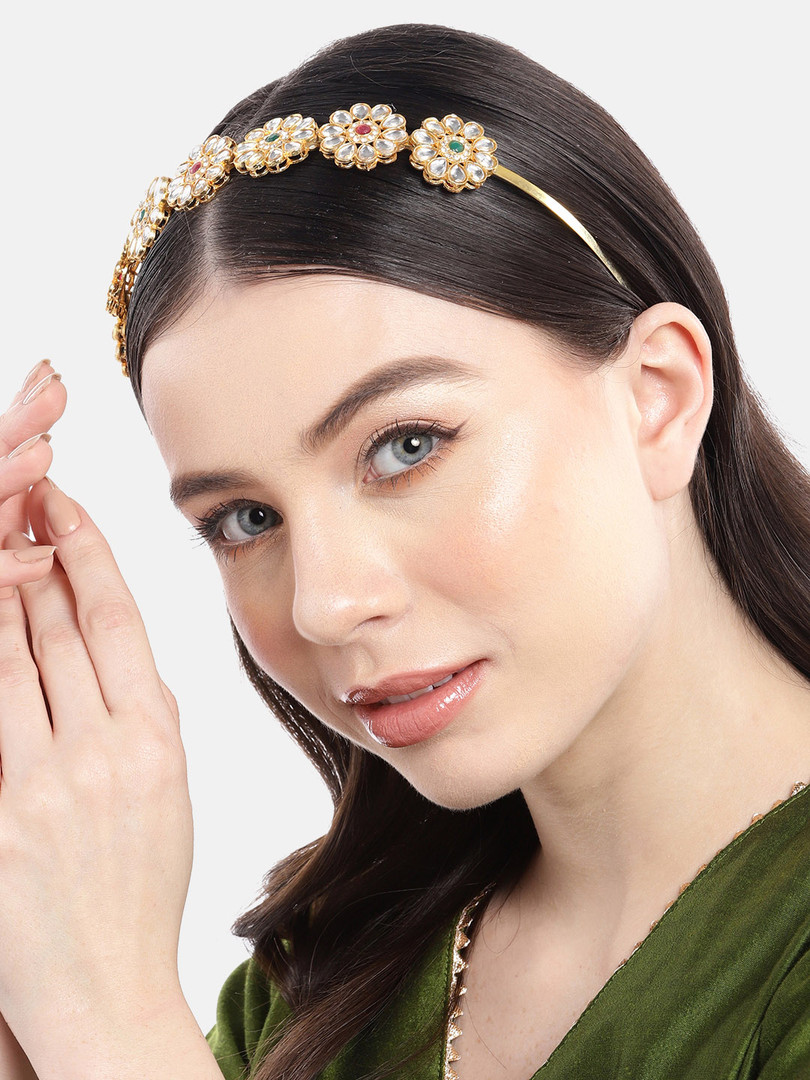 Hair accessories Anouk Women Gold-Plated Kundan Embellished Hairband